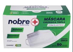 MASCARA TRIPLA COM ELASTICO NOBRE PACOTE COM 50 UNIDADES