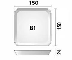 BANDEJA DE ISOPOR, BOM APETITE, B1 TFL, 150X150X29, FARDO COM 400UNIDADES