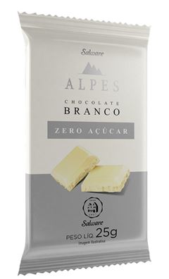 CHOCOLATE ALPES ZERO BRANCO 25G 8X400G SALWARE