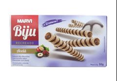 MARVI BIJU RECHEADO DE CHOCOLATE COM AVELA CX18 DISPLAYS DE 50G