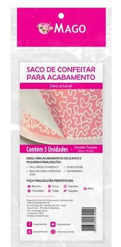 MAGO SACO PARA CONFEITAR DESCARTAVEL PARA ACABAMENTO CAIXA 5 UNIDADES