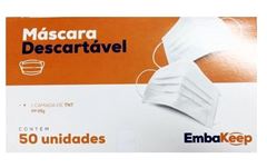 MASCARA DE TNT TRIPLA SOLDADA BRANCA - 10X50