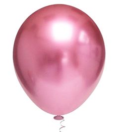 BALAO 6 CORACAO ROSA METALICO JOY C/25 
