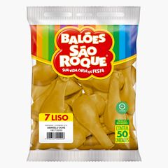 BALAO SAO ROQUE, NUMERO 7, AMARELO OCRE, PACOTE COM 50 UNIDADES