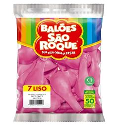 BALAO SAO ROQUE, NUMERO 7, ROSA TUTI FRUTI, PACOTE COM 50 UNIDADES