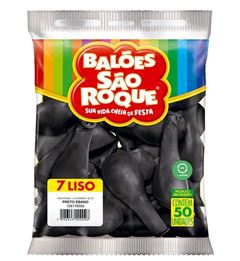 BALAO SAO ROQUE, NUMERO 7,  PRETO EBANO, PACOTE COM 50 UNIDADES
