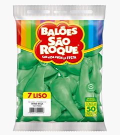 BALAO SAO ROQUE, NUMERO 7, VERDE MACA, PACOTE COM 50 UNIDADES