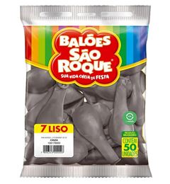 BALAO SAO ROQUE, NUMERO 7, CINZA, PACOTE COM 50 UNIDADES