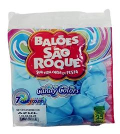 BALAO SAO ROQUE, NUMERO 7, CANDY COLORS AZUL, PACOTE COM 50 UNIDADES
