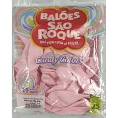 BALAO SAO ROQUE, NUMERO 7, CANDY COLORS ROSA, PACOTE COM 25 UNIDADES