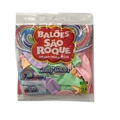BALAO SAO ROQUE, NUMERO 7, CANDY COLORS SORTIDO, PACOTE COM 50 UNIDADES