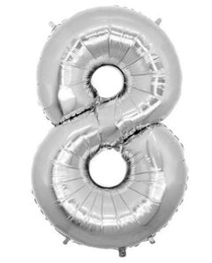 BALAO METALICO 40CM PRATA N8