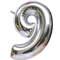 BALAO METALICO 40CM PRATA N9