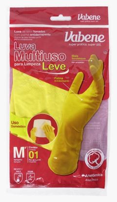LUVA LATEX VABENE AMARELA ” M ” CX100UN