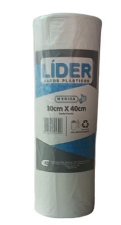 BOBINA DE SACO PLASTICO, 30X40, 3KG