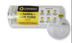 TAMPA COPOBRAS, PLASTICO TRANSPARENTE, TAM. PP, CAIXA 40 TIRAS DE 50 UNIDADES.