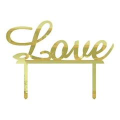 MINI TOPO DE BOLO LOVE DOURADO