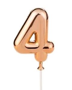 MINI TOPO DE BOLO NUMERO 4 ROSE