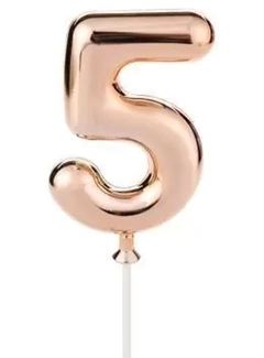 MINI TOPO DE BOLO NUMERO 5 ROSE
