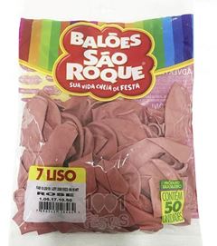 BALAO SAO ROQUE, NUMERO 7, ROSE PACOTE COM 50 UNIDADES