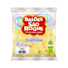 BALAO SAO ROQUE, NUMERO 7, CANDY COLORS AMARELO, PACOTE COM 25 UNIDADES