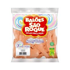 BALAO SAO ROQUE, NUMERO 7, CANDY COLORS LARANJA, PACOTE COM 25 UNIDADES