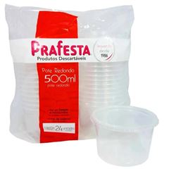 KIT POTE COM TAMPA, PRAFESTA, 500ML, CAIXA COM 18 PACOTES DE 24 UNIDADES