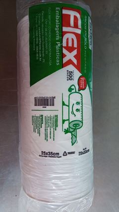 BOBINA DE SACO PLASTICO, 25X35, 2KG