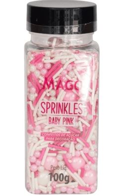 MAGO SPRINKLES CONFEITO BABY PINK 100G