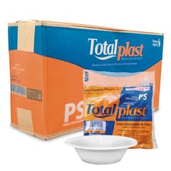PRATO, TOTALPLAST, PF-15, BRANCO, CAIXA COM 100 PACOTES DE 10 UNIDADES