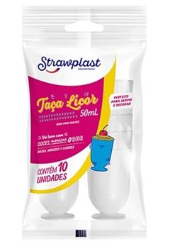TAÇA LICOR, STRAWPLAST, 50ML, CRISTAL, 48 PACOTES DE 10 UNIDADES TC-050