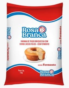 FARINHA TRIGO ROSA BRANCA COM FERMENTO, EMBALAGEM DE PAPEL, FARDO COM 10 PACOTES DE 1KG