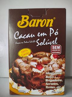 CHOCOLATE EM PO SOLUVEL 100% BARON 200G
