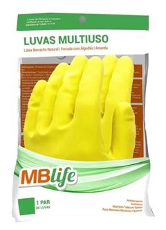 LUVA LIMPEZA AMARELA G MBLIFE 