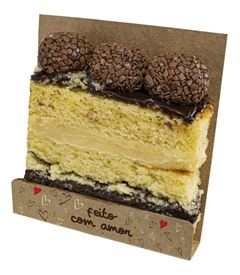 EMBALAGEM P/ SLICE CAKE KRAFT AMOR DOCE