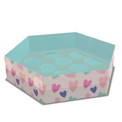 CAIXA HEXA (12 DOCES) AMOR EM CORES