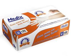 LUVA VINIL C/PO M MEDIX PC/100UN