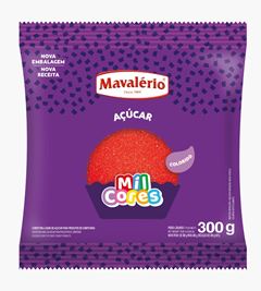 AÇÚCAR COLORIDO VERMELHO, MIL CORES, MAVALÉRIO, 300G