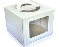 CAKE BOX VISOR BRANCO METALIC 32X32X20CM