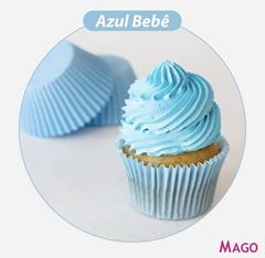 MAGO FORMINHA PARA MINICUPCAKE GREASY, AZUL BEBE, Nº 2, PACOTE COM 45 UNIDADES