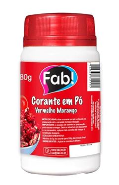 FAB CORANTE EM PO VERMELHO MORANGO 80G