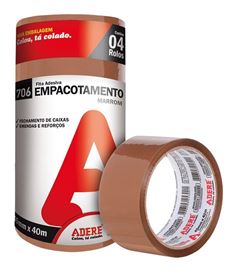 FITA PARA EMPACOTAR, MARROM, ADERE, 45X40, PACOTE COM 4 UNIDADES