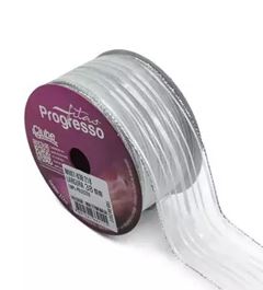 FITA METALIZADA M007 25MM PRATA 10M