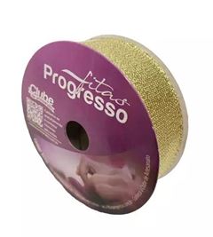 FITA METALIZADA M004 25MM OURO 10M