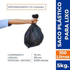 SACO DE LIXO PRETO 100L PC/5KG