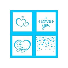 BLUESTAR  KIT MINI STENCILS CORACOES