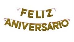 FAIXA FELIZ ANIVERSARIO MET OURO 10X1