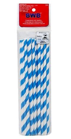 BWB CANUDO DE PAPEL LISTRADO AZUL C/20UN