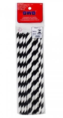 BWB CANUDO DE PAPEL LISTRADO PRET C/20UN