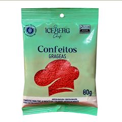 ICEBERG CONFEITO COLORIDO VERMELHO 80G